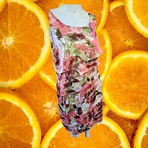 Connected Apparel  Floral Sleeveless Dress with Ruffle‎ Size 8